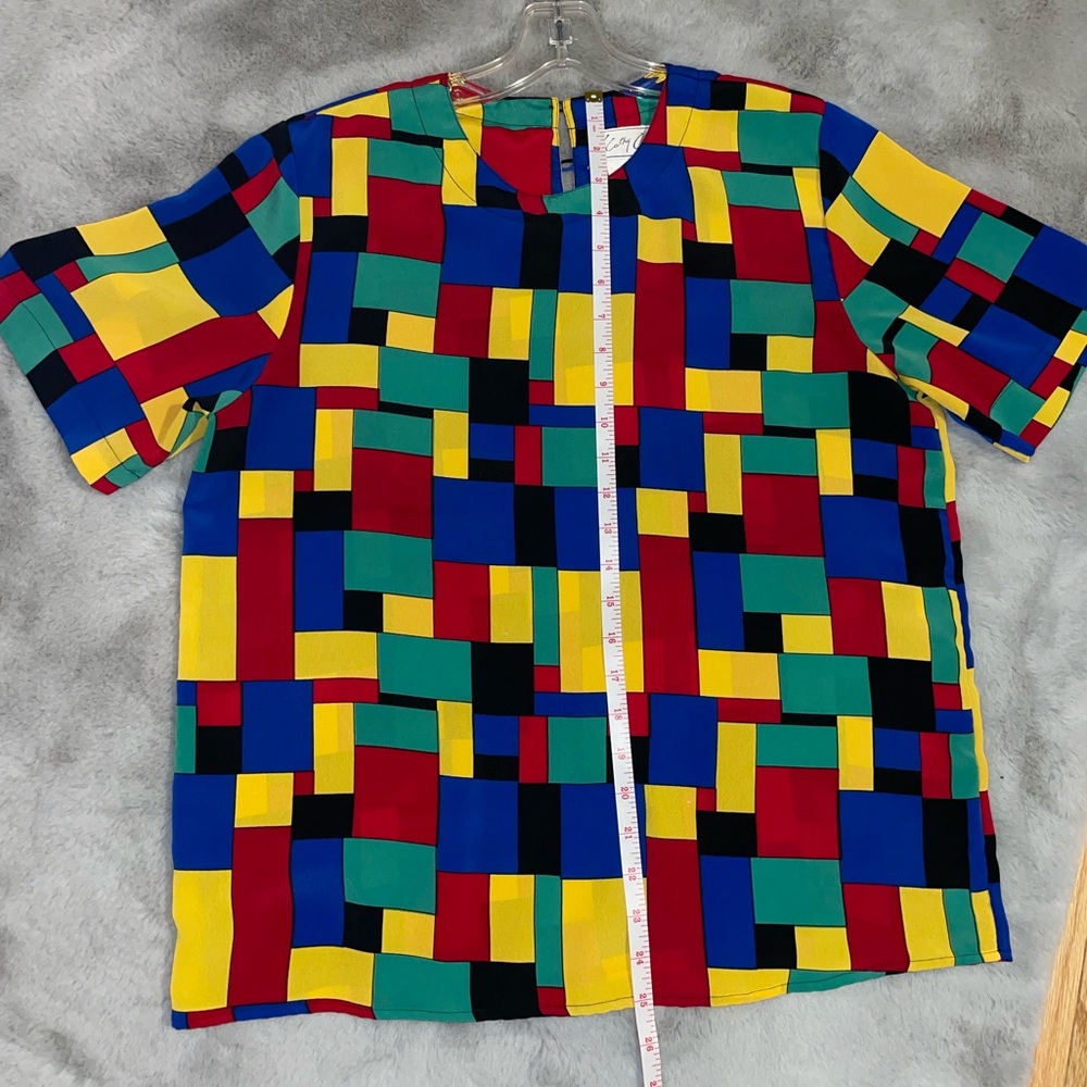 🔰Kathy Che Colorful Geometric Pattern Top - Picture 3 of 6